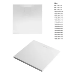 Afbeelding 1 Xenz Flat Zero douchevloer 80x90 mat wit