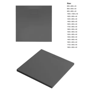 Afbeelding 1 Xenz Flat Zero douchevloer 90x90 antraciet