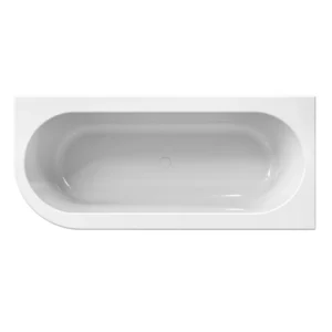 Afbeelding 1 Xenz Charley R 180x80x60 hoekbad glans wit incl. sleuf overloop/afvoer glans wit