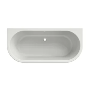 Afbeelding 1 Xenz Charley 165x76x58 half-vrijstaand bad mat wit, rond overloopgat, zonder afvoer