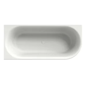 Afbeelding 1 Xenz Fay L 180x80x60 hoekbad mat wit incl. sleuf overloop/afvoer mat wit