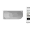 Afbeelding 1 Xenz Milan 180x80x60 half-vrijstaand hoekbad links, zand mat gelcoating zonder afvoer