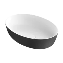 Afbeelding 1 Xenz Neo-E Solid Surface waskom 54x38x14 Bicolor Wit/Zwart