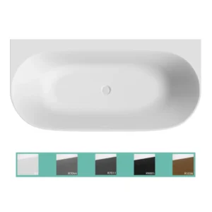 Afbeelding 1 Xenz Mauro Solid Surface half-vrijstaand bad 170x82 wit mat