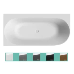 Afbeelding 1 Xenz Mauro Solid Surface hoekbad rechts 171x82 wit mat/grafiet