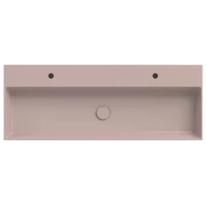 Afbeelding 1 Xenz Dolce keramisch wastafelblad 120 met 2 kraangaten, rose mat