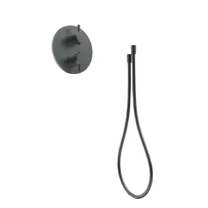 Afbeelding 1 Xenz Duero - basisset: inbouwthermostaat en doucheslang PVD grafiet incl. Tec-Box