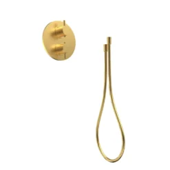 Afbeelding 1 Xenz Duero - basisset: inbouwthermostaat en doucheslang goud geborsteld incl. Tec-Box