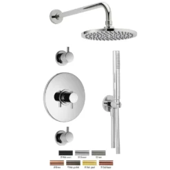 Afbeelding 1 Xenz Duero - High flow thermostatische douche inbouwset met 2 stopkranen, PVD grafiet