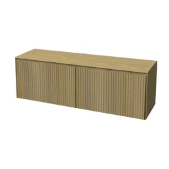 Afbeelding 1 Xenz Nerf Badmeubel laag met 2 lades incl. topblad en stolwanden 115x36,8x45 (BxHxD) Ground Sky