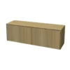 Afbeelding 1 Xenz Nerf Badmeubel laag met 2 lades incl. topblad en stolwanden 115x36,8x45 (BxHxD) White Oak