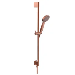 Afbeelding 1 Xenz Pure - glijstangset 90 cm met geïntegreerde wandinlaat oud koper