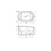 Maattekening 1 Xenz Sit 135x80x65/75 met sleufoverloop en afvoer glans wit