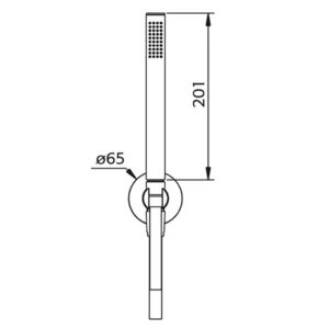 Maattekening 1 Xenz Pure - handdoucheset rond met wandinlaat chroom