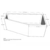 Maattekening 1 Xenz PS Baddrager voor Lagoon Compact 160x75x60 Rechts