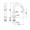 Maattekening 1 Xenz Duero Plus - fonteinkraan PVD coating brons