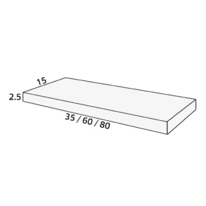 Maattekening 1 Xenz Young Wandplank met blinde bevestiging 60 Zwart mat 60x15x2,5