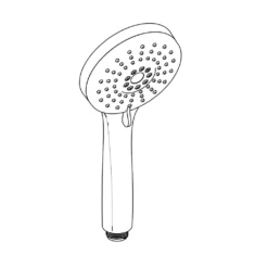 Maattekening 1 Xenz Handdouche ABS 3 standen inox