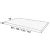 Maattekening 1 Xenz Young Topblad t.b.v. opbouwkommen 120 exclusief gaten taupe mat 120x46x4