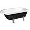 afbeelding 1 Polysan Foxtrot Vrijstaand bad 170x75x64cm, chroom matte poten, zwart/wit