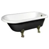 afbeelding 1 Polysan Foxtrot Vrijstaand bad 170x75x64cm, bronzen poten, zwart/wit