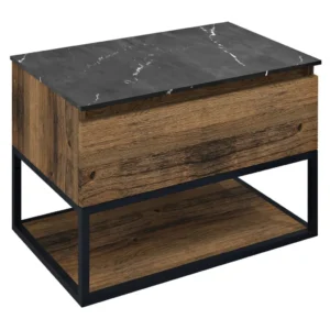 afbeelding 1 Sapho Skara Wastafelmeubel 70x50x45cm, zwart mat/eiken collingwood