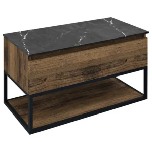 afbeelding 1 Sapho Skara Wastafelmeubel 90x50x45cm, zwart mat/eiken collingwood