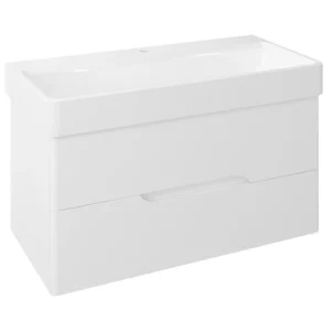 afbeelding 1 Sapho Mediena Wastafelmeubel 96x51x48,5cm, wit mat/wit mat