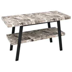 afbeelding 1 Sapho Twiga wastafeltafel 110x72x50 cm, zwart mat/grijze steen