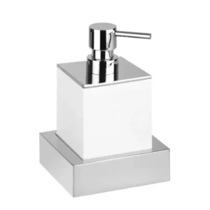 afbeelding 1 Sapho X-Steel vrijstaande zeepdispenser 200ml, wit mat