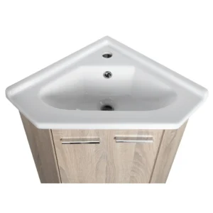 afbeelding 2 Aqualine Zoja Vanity hoekmeubel 39x74x39cm, eiken platina