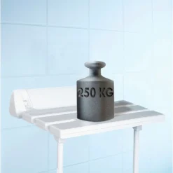 afbeelding 2 Ridder Handicap opklapbaar douchezitje met steun, 51x23cm, wit