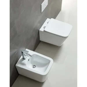 afbeelding 2 Sapho Porto hangtoilet, randloos, 36x52cm, wit