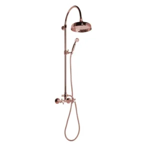 afbeelding 2 Sapho Antea douchezuil met mengkraanaansluiting, hoofd- en handdouche, roze goud