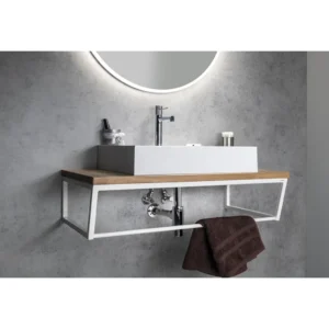 afbeelding 2 Sapho Ska console onder wastafel 750x200x460mm, zwart mat