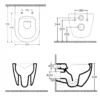 maattekening 1 Isvea Infinity Hangtoilet, Randloos, 36,5x53cm, wit mat