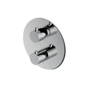 Afbeelding 1 Hotbath Cobber CB009EXT afbouwdeel inbouwthermostaat met achterplaat en 2-weg omstel chroom