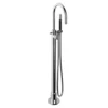 Afbeelding 1 Hotbath Cobber X CX177EXT afbouwdeel vrijstaande badkraan met staafhanddouche en draaibare uitloop chroom