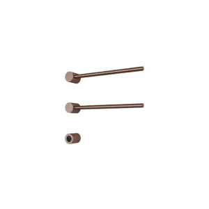 Afbeelding 1 Hotbath &More RARH50 Rails Round handoekwarmerset 50cm met 2 stangen en schakelaar geborsteld koper PVD
