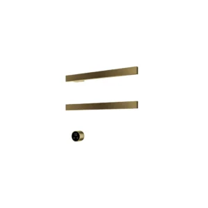 Afbeelding 1 Hotbath &More RAS50 Rails Square handoekwarmerset 50cm met 2 stangen en schakelaar geborsteld messing PVD