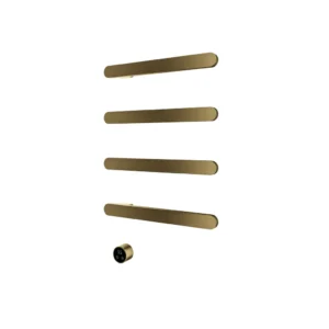Afbeelding 1 Hotbath &More RASS50 Rails Soft Square handoekwarmerset 50cm met 4 stangen en schakelaar geborsteld messing PVD