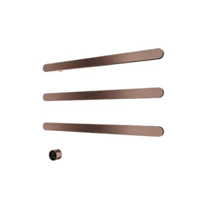 Afbeelding 1 Hotbath &More RASS80 Rails Soft Square handoekwarmerset 80cm met 3 stangen en schakelaar geborsteld koper PVD