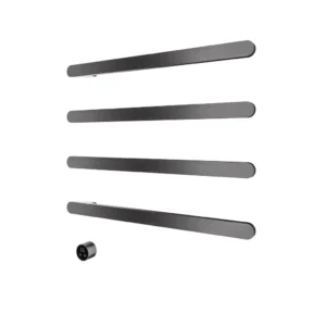 Afbeelding 1 Hotbath &More RASS80 Rails Soft Square handoekwarmerset 80cm met 4 stangen en schakelaar geborsteld gunmetal PVD