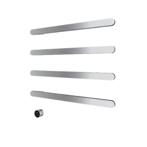 Afbeelding 1 Hotbath &More RASS80 Rails Soft Square handoekwarmerset 80cm met 4 stangen en schakelaar chroom