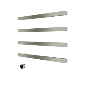 Afbeelding 1 Hotbath &More RASS80 Rails Soft Square handoekwarmerset 80cm met 4 stangen en schakelaar geborsteld nikkel