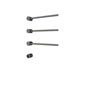 Afbeelding 2 Hotbath &More RARH50 Rails Round handoekwarmerset 50cm met 3 stangen en schakelaar geborsteld gunmetal PVD