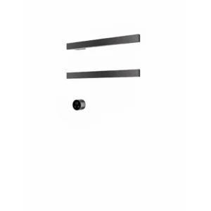 Afbeelding 2 Hotbath &More RAS50 Rails Square handoekwarmerset 50cm met 2 stangen en schakelaar geborsteld gunmetal PVD