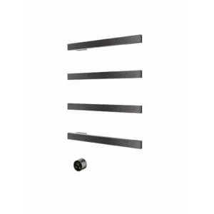 Afbeelding 2 Hotbath &More RAS50 Rails Square handoekwarmerset 50cm met 4 stangen en schakelaar geborsteld gunmetal PVD