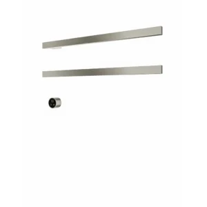 Afbeelding 2 Hotbath &More RAS80 Rails Square handoekwarmerset 80cm met 2 stangen en schakelaar geborsteld nikkel