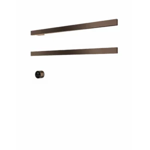 Afbeelding 2 Hotbath &More RAS80 Rails Square handoekwarmerset 80cm met 2 stangen en schakelaar tuscan bronze